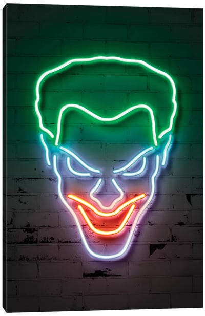 Joker Portrait Canvas Art Print - Villain Art