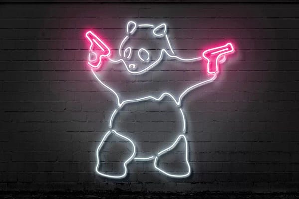 Neon: Panda With Guns by Octavian Mielu