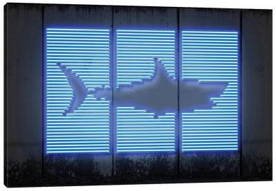 Shark Canvas Art Print - Neon Art