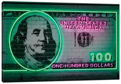 100 Dollars Canvas Art Print - Money Art