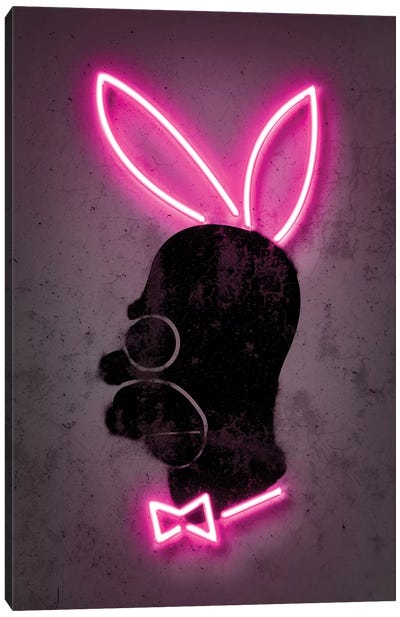 Bunny Canvas Art Print - Neon Art
