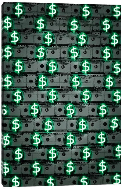 Money Money Money Canvas Art Print - Neon Art