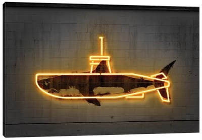 Yellow Submarine Canvas Art Print - Kids Transportation Art