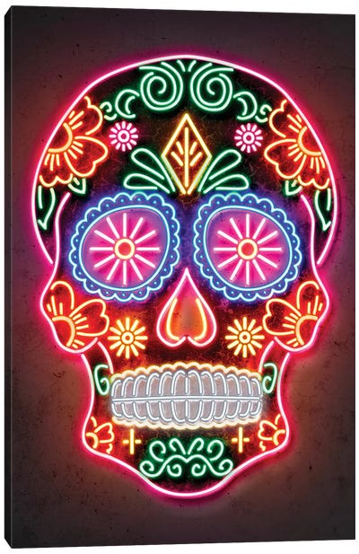 Day Of The Dead Canvas Art Print - Man Cave Decor