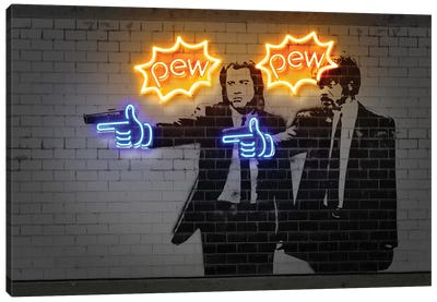 Pew Pew Canvas Art Print - Neon Art