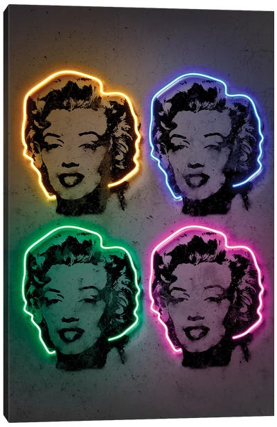 Marilyn Pop Canvas Art Print - Neon Art