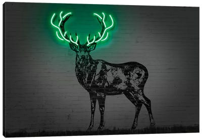 Deer Canvas Art Print - Neon Art