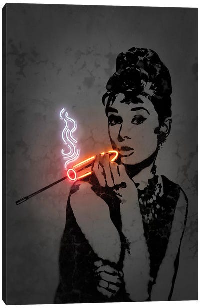 Audrey Canvas Art Print - Smoking Art