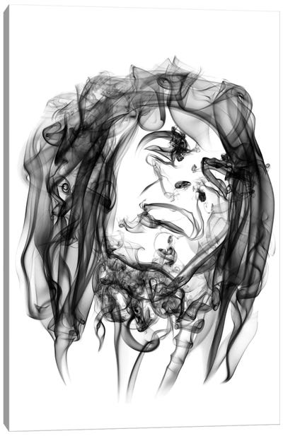 Bob Marley Canvas Art Print - Black & White Pop Culture Art