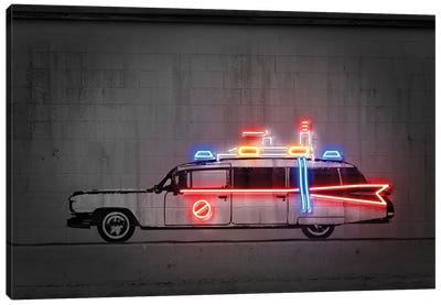 Ghost Car Canvas Art Print - Neon Art