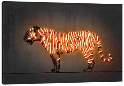 Tiger Canvas Art Print - Neon Art