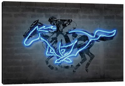 Mustang Canvas Art Print - Neon Art