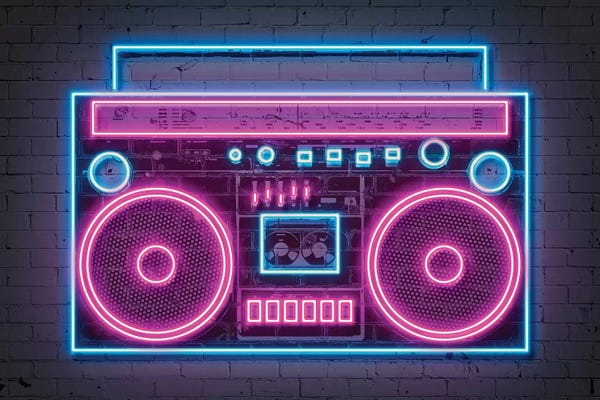 The Nineties: Boombox Neon by Octavian Mielu