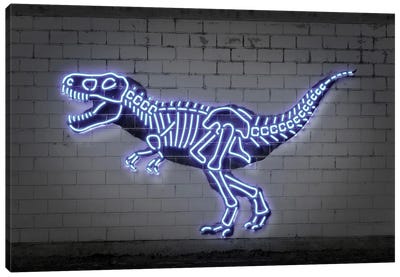 T-Rex Skeleton Canvas Art Print - Dinosaur Art