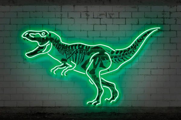 Prehistoric Animals: T-Rex Neon by Octavian Mielu