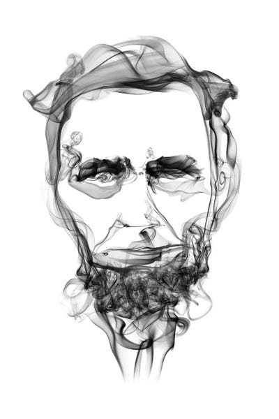 Black & White Pop Culture Art: Abraham Lincoln by Octavian Mielu