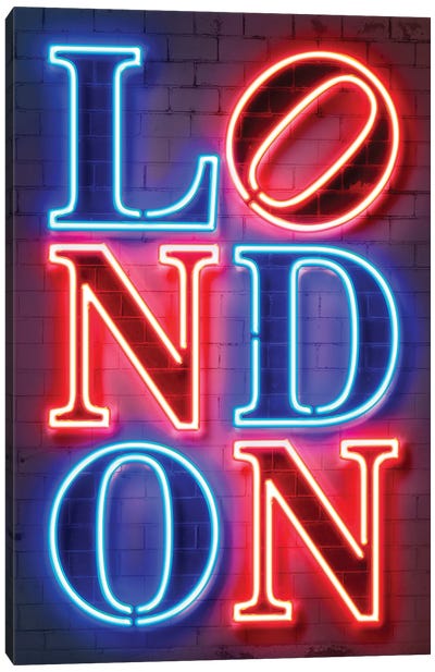 London Neon Canvas Art Print - London Art