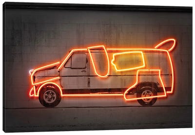 Dumb Car Canvas Art Print - Neon Art