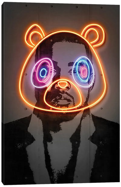 Kanye Canvas Art Print - Neon Art