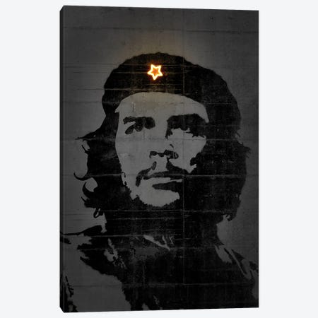 Che Guevara Neon Canvas Print #OMU349} by Octavian Mielu Art Print