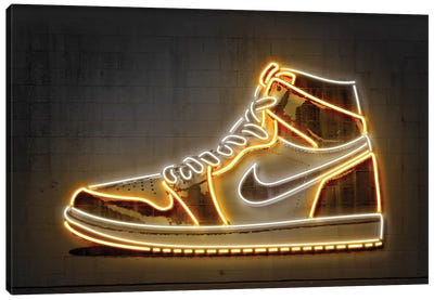 Jordan 1 Gold Canvas Art Print - Shoes