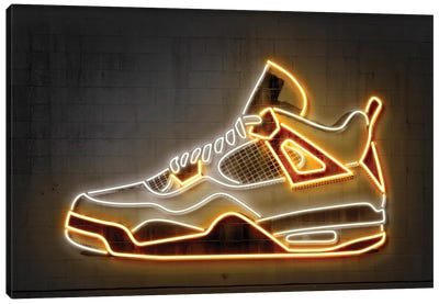 Jordan 4 Gold Canvas Art Print - Sneaker Art