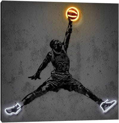 Jump Man Canvas Art Print - Basketball Art