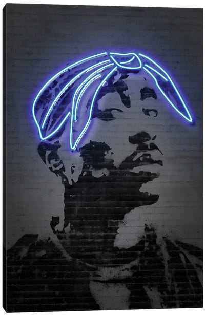 Tupac Canvas Art Print - Neon Art