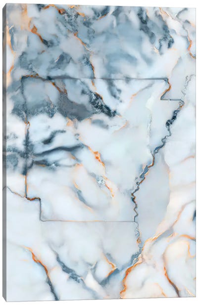 Arkansas Marble Map Canvas Art Print - Arkansas Art
