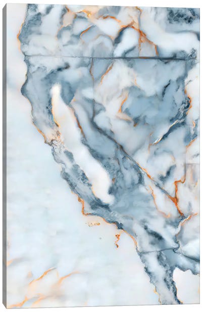 California Marble Map Canvas Art Print - State Maps