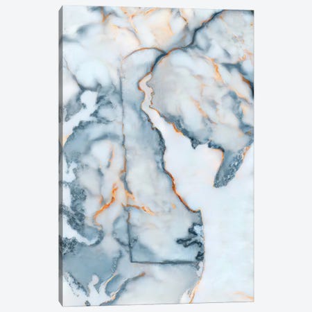 Delaware Marble Map Canvas Print #OMU443} by Octavian Mielu Canvas Art