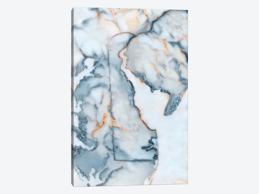 Delaware Marble Map by Octavian Mielu 1-piece Canvas Wall Art