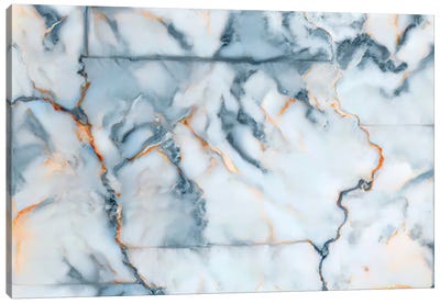 Iowa Marble Map Canvas Art Print