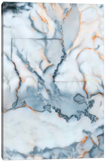 Louisiana Marble Map Canvas Art Print - Louisiana Art