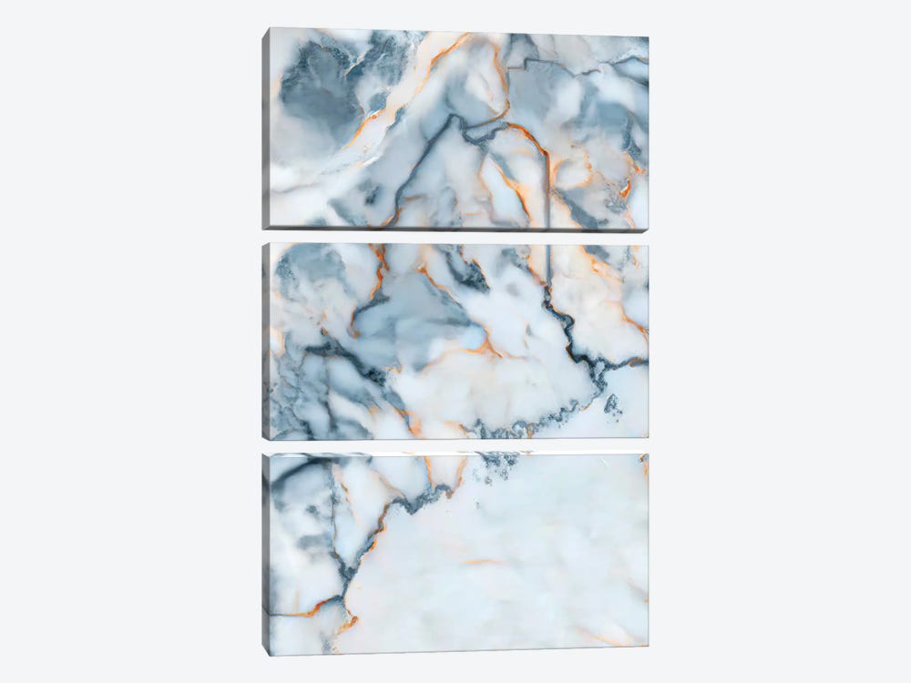 Maine Marble Map by Octavian Mielu 3-piece Canvas Print
