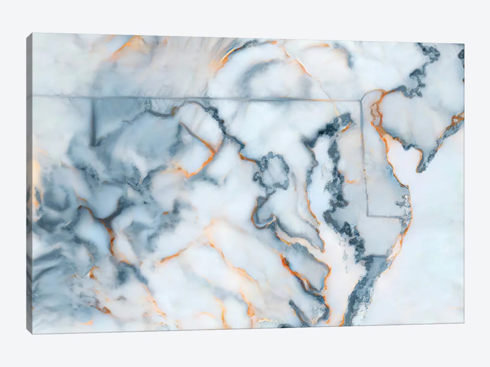 Maryland Marble Map by Octavian Mielu 1-piece Canvas Art