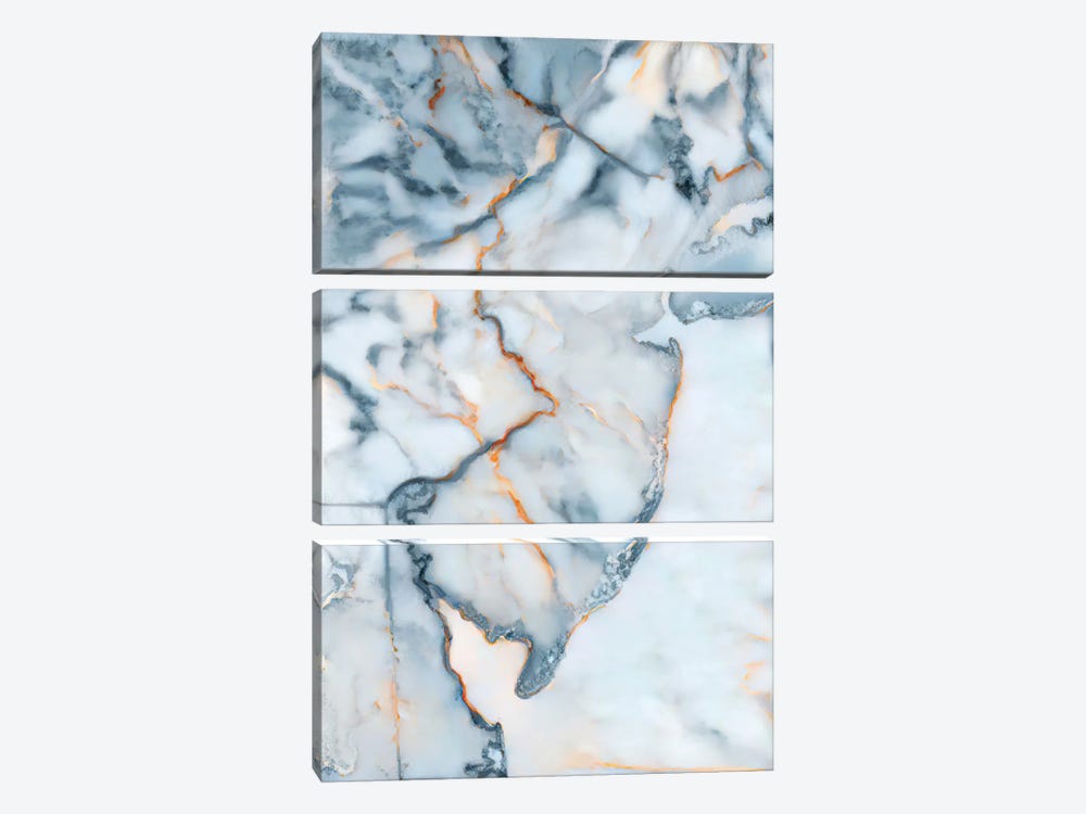 New Jersey Marble Map by Octavian Mielu 3-piece Canvas Art Print