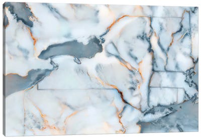 New York Marble Map Canvas Art Print
