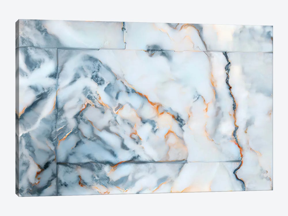 North Dakota Marble Map by Octavian Mielu 1-piece Canvas Print