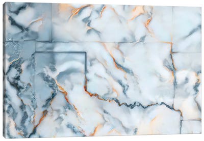 Oklahoma Marble Map Canvas Art Print