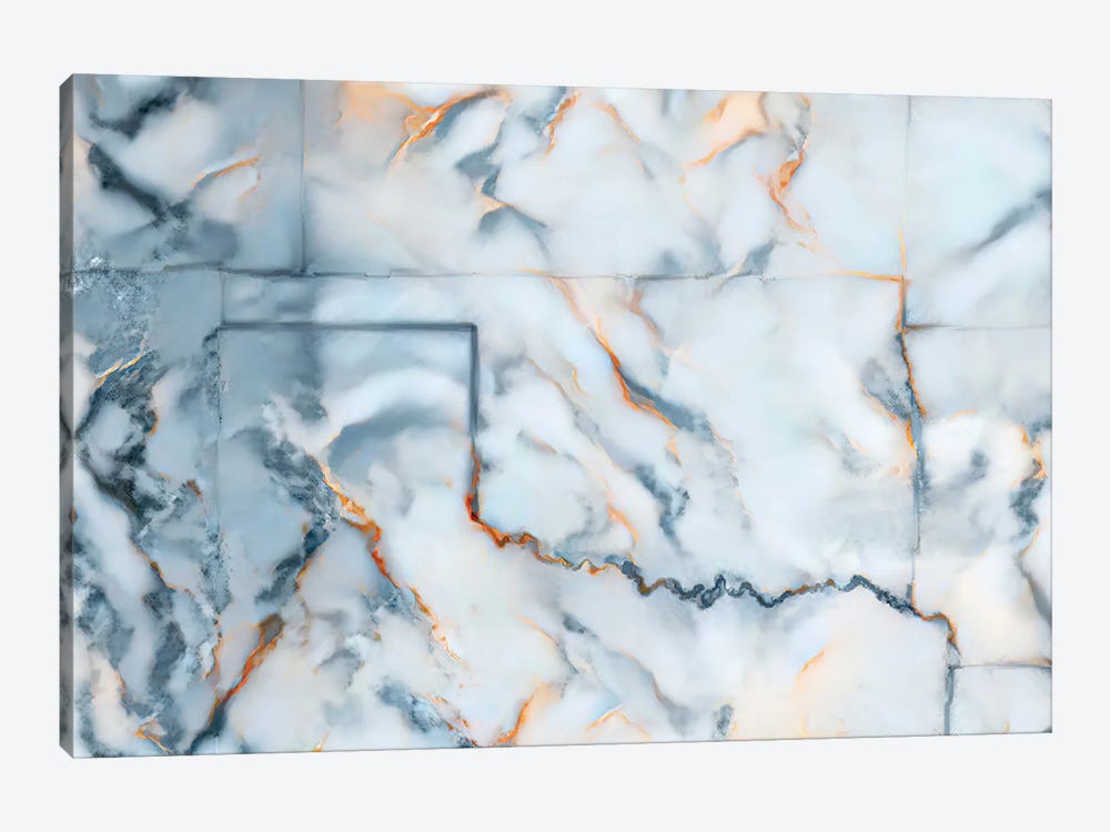 Oklahoma Marble Map by Octavian Mielu 1-piece Canvas Artwork