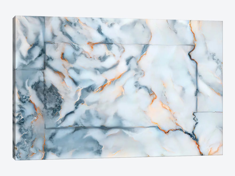 South Dakota Marble Map by Octavian Mielu 1-piece Canvas Print