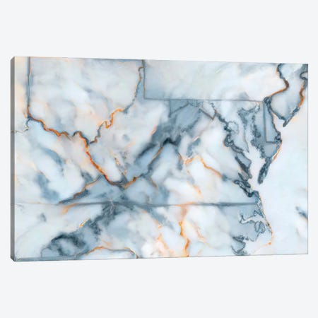Virginia Marble Map Canvas Print #OMU480} by Octavian Mielu Canvas Wall Art