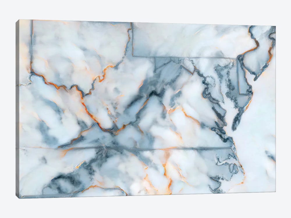 Virginia Marble Map by Octavian Mielu 1-piece Art Print