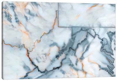 West Virginia Marble Map Canvas Art Print - State Maps