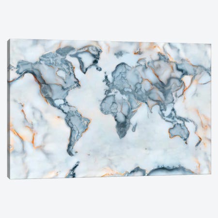 World Marble Map Canvas Print #OMU485} by Octavian Mielu Art Print