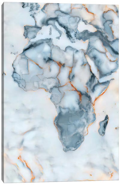 Africa Marble Map Canvas Art Print - Octavian Mielu