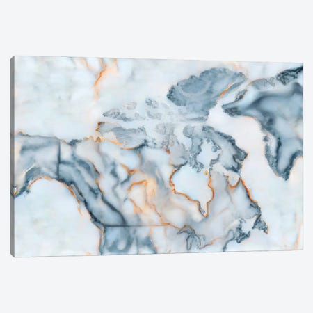 Canada Marble Map Canvas Print #OMU490} by Octavian Mielu Canvas Art Print