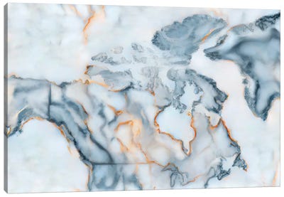 Canada Marble Map Canvas Art Print