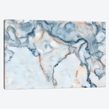 India Marble Map Canvas Print #OMU493} by Octavian Mielu Art Print